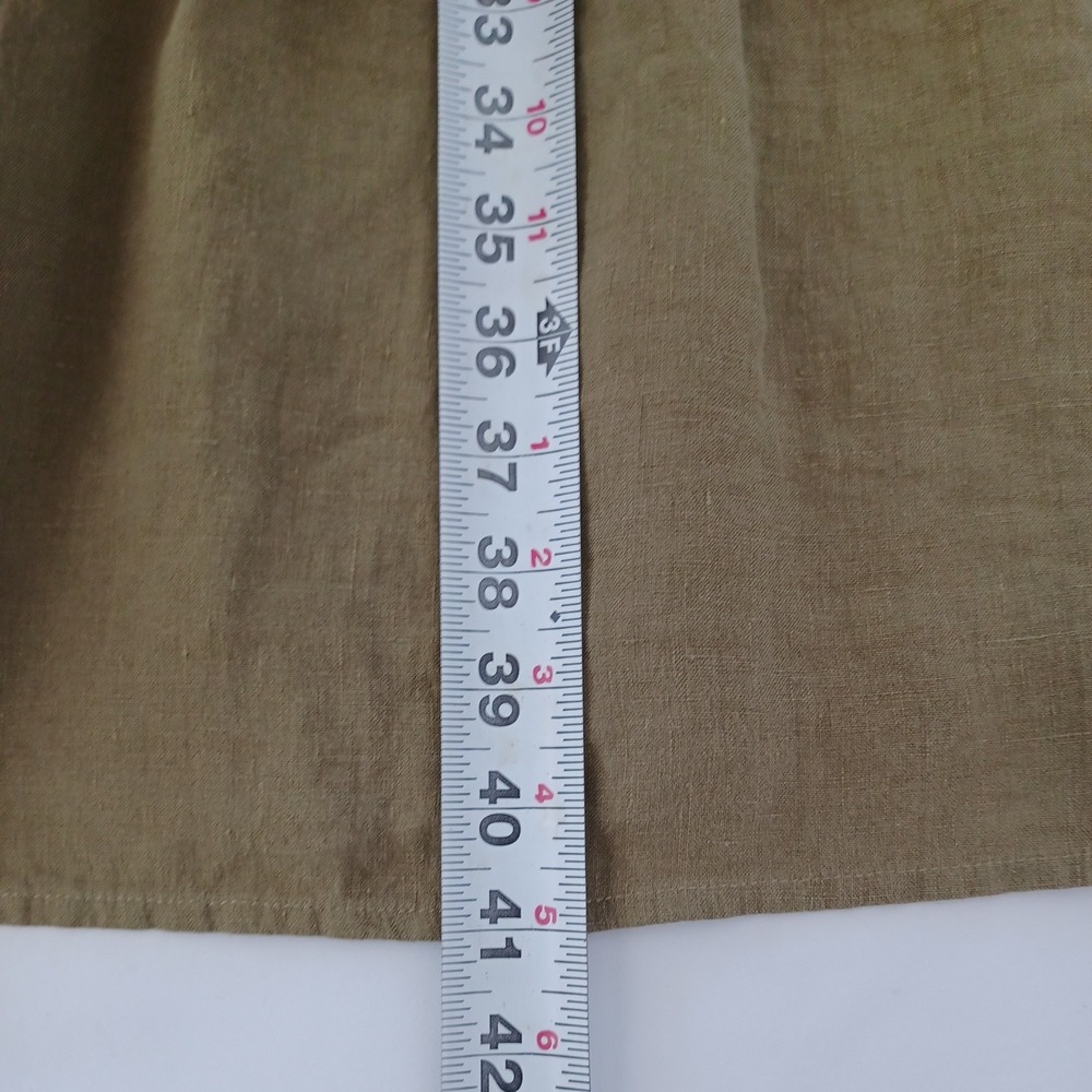 Part 2 Copenhagen Women's Dress‎ Size 34/US 14 100% Linen Olive Green Midi EUC - Picture 5 of 5